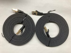 0227-O*DanYee LAN cable CAT7 basis high endurance mesh * used present condition delivery 2 pcs set * postage 185 jpy ( click post )