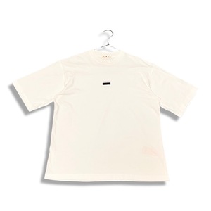 MARNI マルニ クルーネック ロゴ 半袖 コットン Tシャツ size 48 ホワイト メンズ HUMU0223X1 UTCZ57