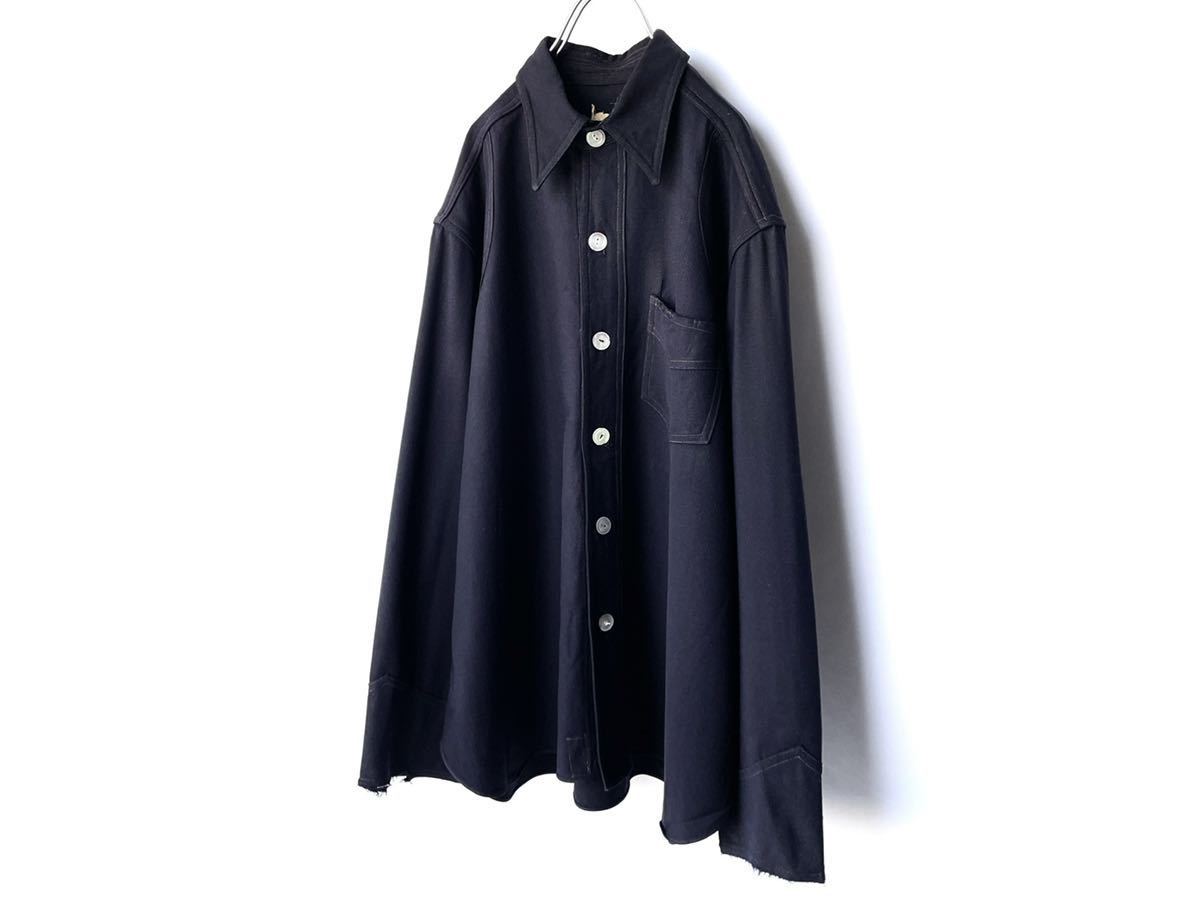 コーフル 希少20s30sウールシャツジャケット ネイビー黒紺