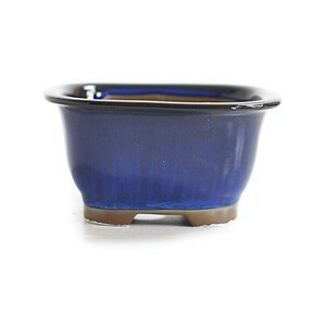 盆栽鉢 4号 生子深藍色 常滑焼 幅12cm×高さ6.5cm 4号 生子深藍色 常滑焼