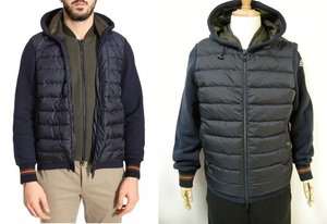 Размер S ■ Новый подлинный ■ Moncler/Sweathing Switching Food Down Jacket/Down Purcar/Light Down/Men's/Moncler/Dark Navy