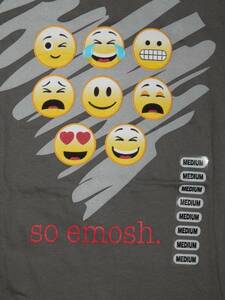 ※EMOJI T-shirt (gray) エモジTシャツ（Mサイズ・グレー）（アメリカ購入品） lot of faces※