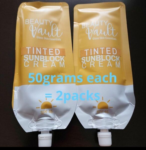 Beauty Vault tinted sunscreen 50grams = 2pcs