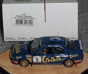 610 1/43 555 Subaru Impreza autograph tsu5 number car 1995 Portugal WRC SUBARU IMPREZA