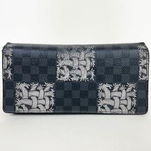 1円〜【希少】LOUIS VUITTON ルイヴィトン 長財布 ダミエ ポルトフォイユブラザ グラフィット クリストファーネメス N61211 ロープ 黒系_画像3