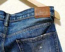 送料520美品 GAP ギャップ SKINNY34×32 1969KAIHARA JAPANESE SELVEDGE DENIM スリムフィットセルビッチデニム クラッシュリペア加工 赤耳_画像8