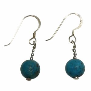 #* hand made accessory silver * earrings turquoise (HDP-17)