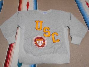 １９８０年代製 HANES ヘインズ BEEFY 南カリフォルニア大学 UNIVERSITY OF SOUTHERN CALIFORNIA リバースウィーブ スウェット MADE IN USA