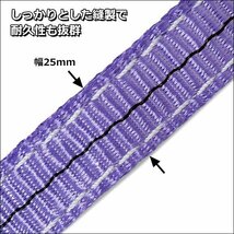 ナイロンスリングベルト【1本】幅25mm×1m 耐荷1000kg CE規格品 ベルトスリング 紫/11_画像3
