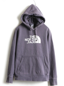 ■ ノースフェイス プリント スウェット フード パーカー レディース L / The North Face アウトドア スエット プルオーバー 裏起毛 紫