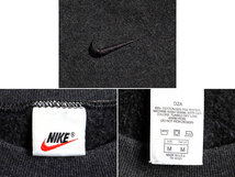 90s USA製 ■ ナイキ スウォッシュ 刺繍 スウェット ( メンズ M ) 古着 NIKE 90年代 オールド ワンポイント スウッシュ トレーナー 裏起毛_画像4