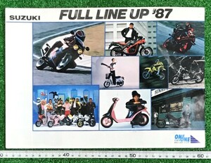 * старый каталог * Suzuki 2 колесо каталог полный линия выше *87 Akashiya Sanma Showa 62 год примерно подлинная вещь * Showa Retro * загрязнения есть!