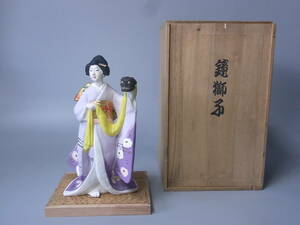 # Hakata doll mirror lion / small island . one (. one ) Fukuoka prefecture less shape culture fortune also box pcs attaching 