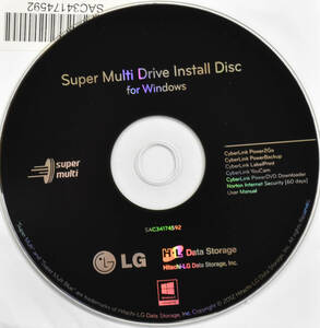 LG電子 DVDマルチドライブ付属 Super Multi Drive Install Disc (DVD書込みソフト Power2GO) 2012年製 送料120円から (管:DN07 x6s