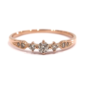 [.] jewelry ring ring K18PG diamond pink gold 14 number design high class lady's finish settled 