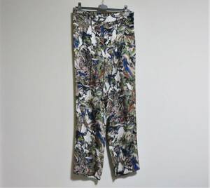  обычная цена 4.1 десять тысяч новый товар TOGA VIRILIS Inner print pants 46 мрамор общий рисунок сделано в Японии Toga bi Release cupra внутренний принт легкий брюки 