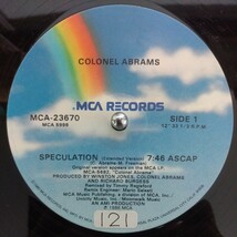 12inch US盤/COLONEL ABRAMS　SPECULATION_画像2
