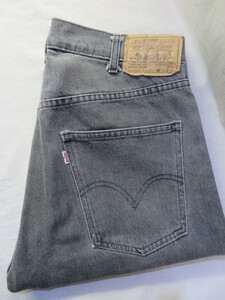 ☆80's ビンテージ 先染め ブラックジーンズ ホワイトタブ Levi's リーバイス 20505-5259 デニムパンツ W33 細身ストレート 日本製☆