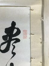 HH-5636 ■送料無料■ 成瀬大域 成瀬温 在銘 掛軸 二行書 書道 肉筆 賜硯堂主人 静岡県 書家 美術品 レトロ 161×47cm /くJYら_画像3