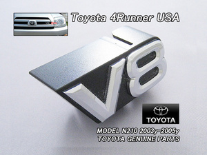 サーフN21#前期/TOYOTA/トヨタ4RUNNER純正エンブレムUSフロントグリルV8マーク(03-05y)/USDM北米仕様N210N215ハイラックス4ランナーUSA