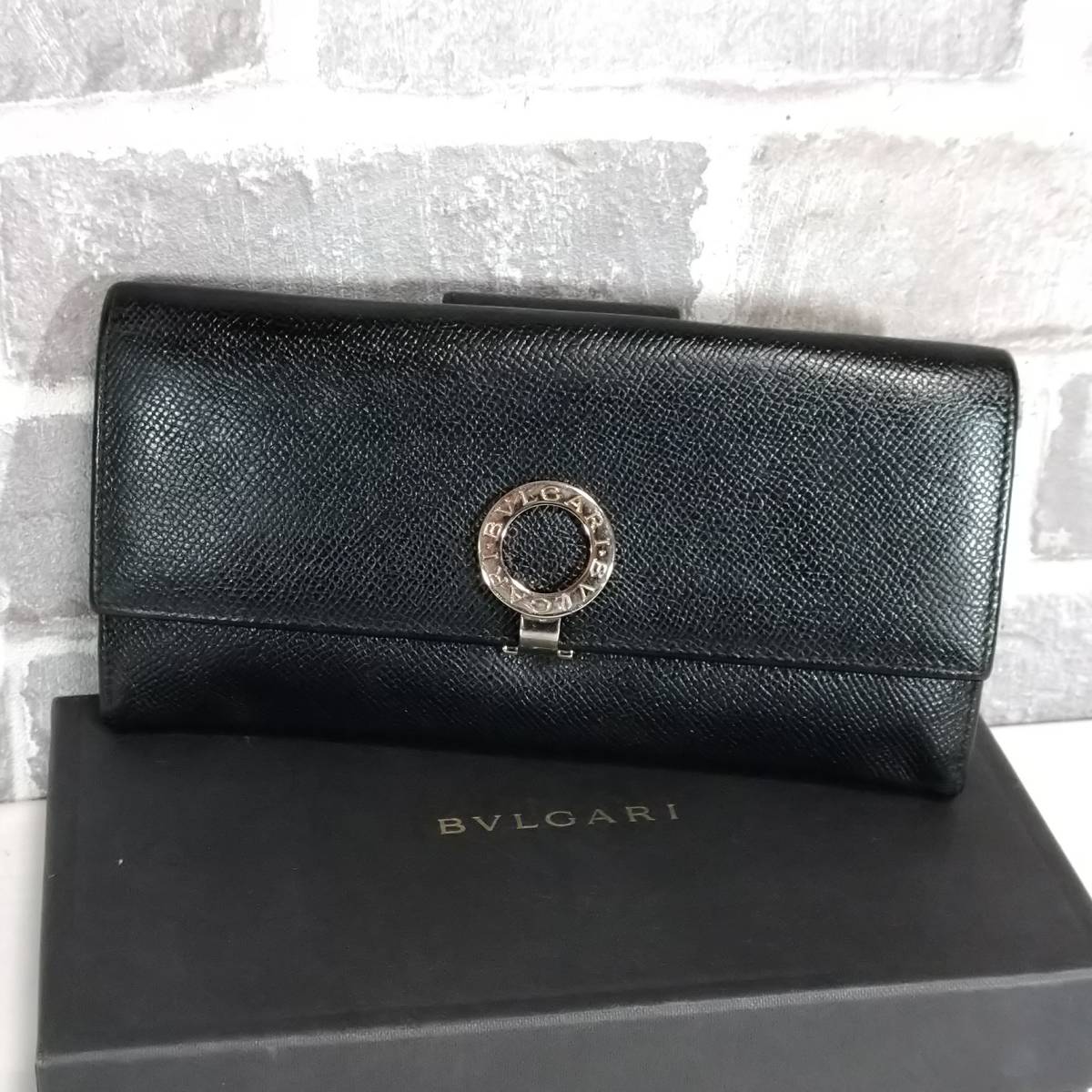 美品級】BVLGARI(ブルガリ)ロゴクリップ 長財布 ブラックカラー