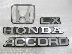 ★希少 USホンダ アコード ＬＸ HONDA ＡＣＣＯＲＤ ＣＡ系? Hマーク エンブレム 4点 北米仕様 旧車 中古