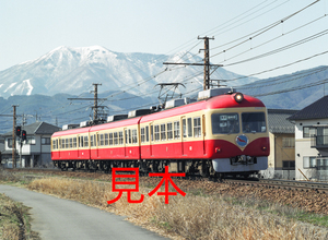 鉄道写真、645ネガデータ、165241770001、2000系D編成（SHIGA KOGENヘッドマーク）、長野電鉄長野線、朝陽〜附属中学前、2012.03.29