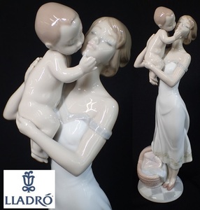 3316[TS]美品♪◆LLADRO/リヤドロ◆フィギュリン ユートピア No.8244 『無償の愛』 陶器の置物/母と子供 ベイビー