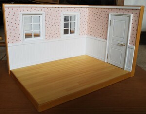 # doll house # cherry pattern red color stripe. ..