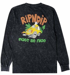 Ripndip Buggy Nerm L/S T-Shirt Black Mineral Wash S Tシャツ