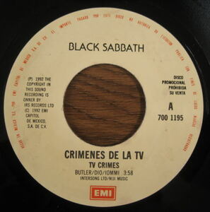 メキシコ盤プロモ Black Sabbath / TV Crimes