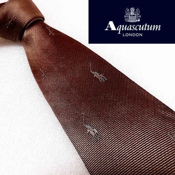 Aquascutum　アクアスキュータム　ネクタイ　刺繍 ビジネス 光沢