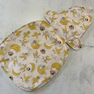 夜用ワイド◎ハンドメイド 布ナプキンホルダー 40cm◎7層 バナナ猫