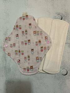  hand made fabric napkin holder 23cm.5 layer pad 3 sheets matoryo- deer doll pattern pra snap /W gauze * less . white flannel 