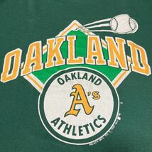 【希少】80’s MLB OAKLAND ATHLETICS オークランド アスレチックス Tシャツ グリーン Lサイズ オールド ビンテージ_画像4