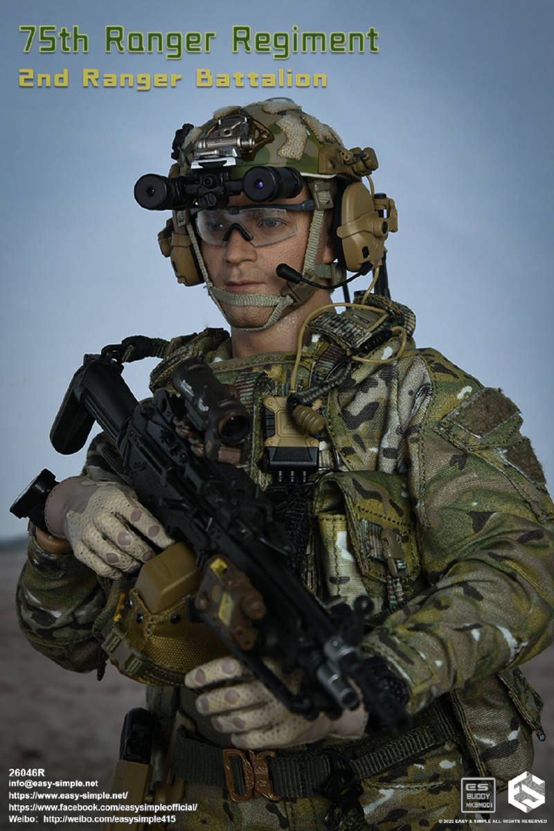 EASY&SIMPLE 1/6 メリカ陸軍 第75レンジャー連隊 第2レンジャー大隊 未開封新品 26046R 検) DID SS DAMTOYS FLAGSET Facepoolfigure