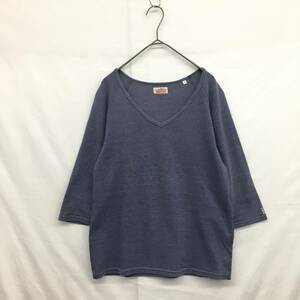 HZ9361★H.R.MARKET : H刺繍 VネックハーフスリーブTシャツ★3/L★ラベンダー ハリウッドランチマーケット