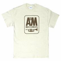 [Sサイズ]Ａ＆Ｍ Records（Ａ＆Ｍ レコード） ロゴＴシャツ 60s～70s レーベル ベージュ_画像1