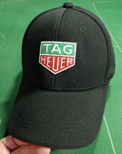 * not for sale Novelty TAG HEUER TAG Heuer polyester material 6 panel cap black free size unused!!!*