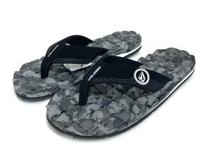 VOLCOM ボルコム V0812350GRC⑤ メンズ US9 27cm ビーチサンダル BeachSandal ビーサン グレー系 迷彩色 靴 ヴォルコム 新品 即決 送料無料