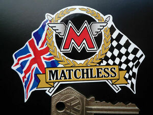 送料無料 MATCHLESS マッチレス 95mm x 65mm 車 バイク ステッカー デカール