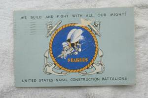 実物 WW2 米海軍 SEABEES POST CARD 私信 米海軍 建設工兵隊