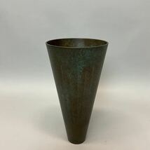 いけばな　池坊　宝扇瓶　青銅色　コ317 セール品_画像2