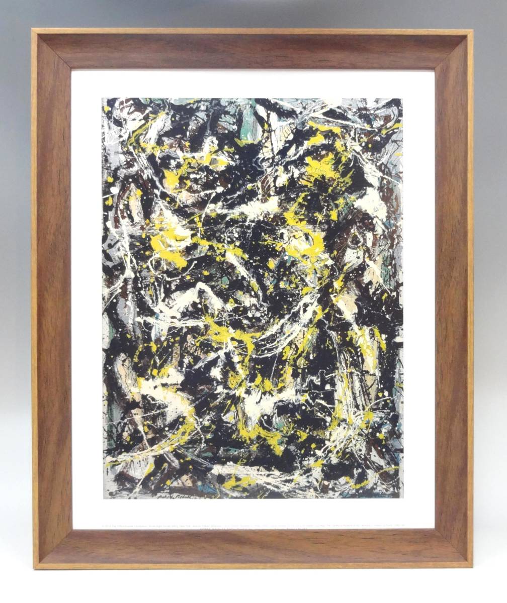 Ganz neu ☆ Gerahmtes Kunstposter ◇ Jackson Pollock ☆ Jackson Pollock ☆ Gemälde ☆ Wandbehang ☆ Inneneinrichtung ☆ Abstrakte Malerei ☆ 145, Kunstbedarf, Bilderrahmen, Posterrahmen