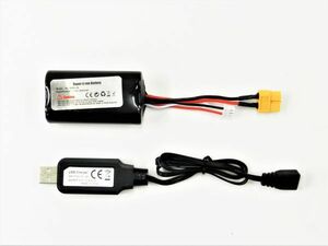 [XT60 connector ] Heng Long(hen long ) battery * charger set 1/16 scale tank radio-controller exclusive use 7.4V/1800mA
