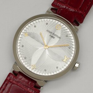 ルイヴィトン LOUIS VUITTON 腕時計 タンブール スリム メタリック フラワー 33mm QA015Z レディース クオーツ 中古 極美品 [質イコー]