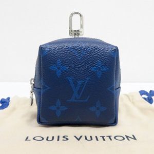 ルイヴィトン LOUIS VUITTON タイガラマ ポルトクレ ポーチ キーホルダー バッグチャーム M69309 CX0210 ブルー系 美品 [質イコー]