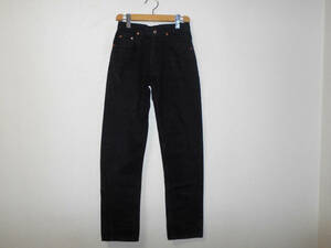 USA製☆90's LEVIS　リーバイス 501　ジーンズ 黒 ブラック デニム　ビンテージ　W28 　　（３E　ハ大