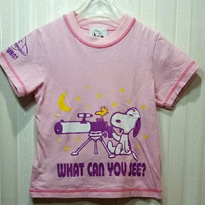 o price cut * Familia /familiar 100.*PEANUTS/ Snoopy print T-shirt ( pink )t189