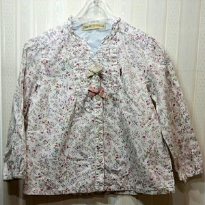 * Familia /f dash/familiar 110.* small floral print no color long sleeve blouse t193